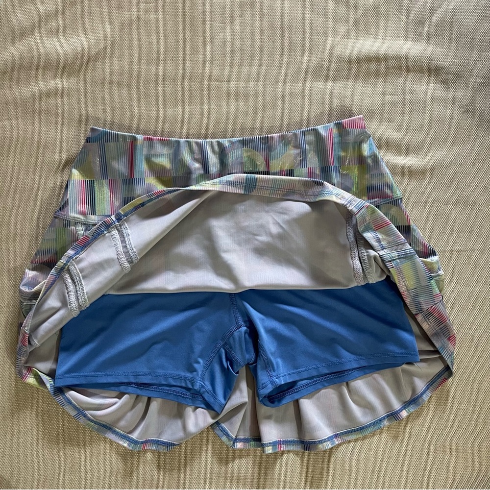 Lucky in Love Geometric Foil Print Athletic Skirt Sz M Tennis Golf Activewear - Picture 5 of 8